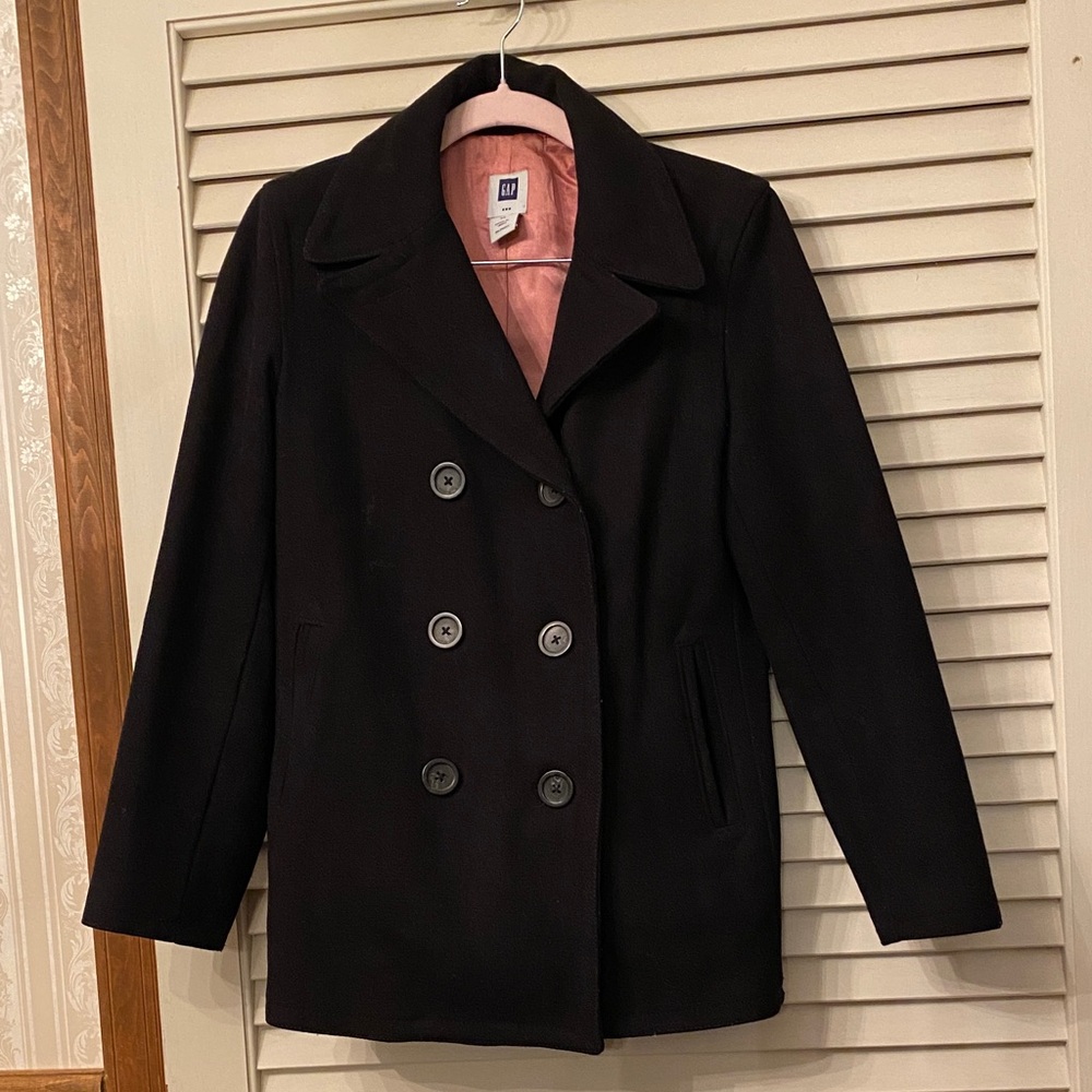 GAP Wool Pea Coat Black XS
